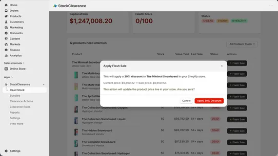 StockClearance &amp; Markdown screenshot