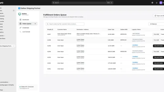 Dalilee Shipping Partner screenshot
