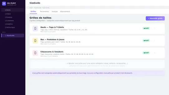 SizeGuide screenshot