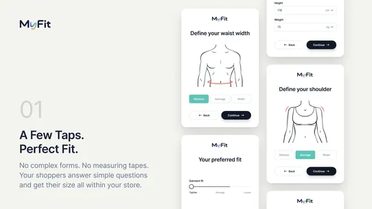 MyFit Size Recommender Quiz screenshot