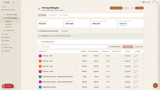 Yeer: AI Pricing &amp; Inventory screenshot