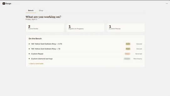 Forge: Jewelry Production ERP screenshot