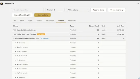Forge: Jewelry Production ERP screenshot