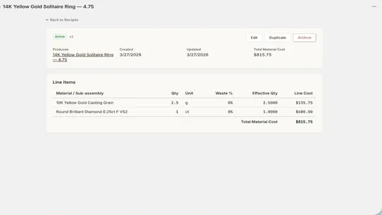Forge: Jewelry Production ERP screenshot