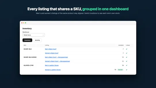 Spot: SKU Inventory Sync screenshot