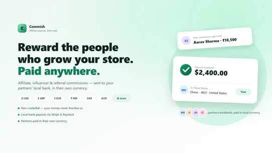 Commish Affiliates screenshot