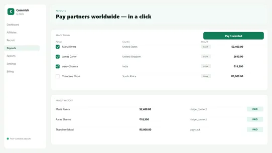 Commish Affiliates screenshot