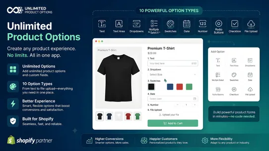 Unlimited Product Options screenshot