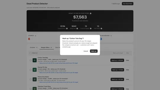 Dead Product Detector screenshot