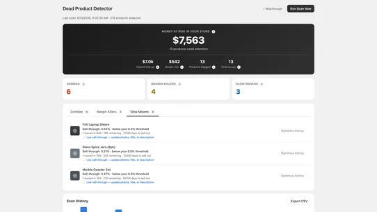 Dead Product Detector screenshot