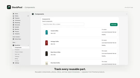 StockPool ‑ Shared Inventory screenshot