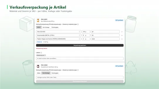 LUCID PPWR ZSVR Mengenmeldung screenshot