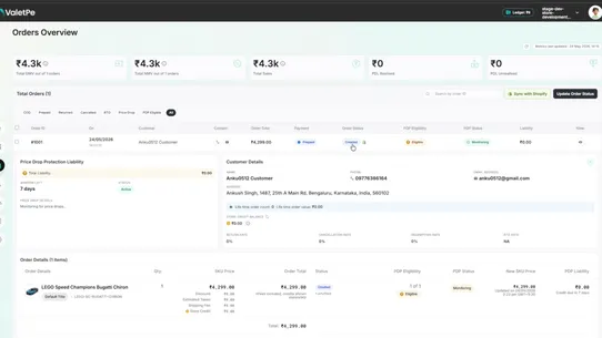 ValetPe Price Drop Protection screenshot