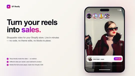 SF Reelfy Shoppable Vid Reels screenshot