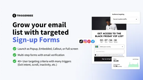 Triggerbee Popups, Quiz, Forms screenshot