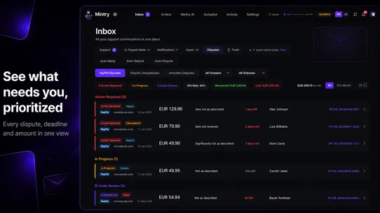 Mintry AI Support &amp; Disputes screenshot