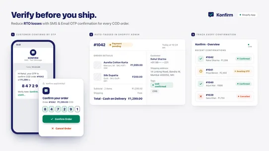 Konfirm COD Order Confirmation screenshot