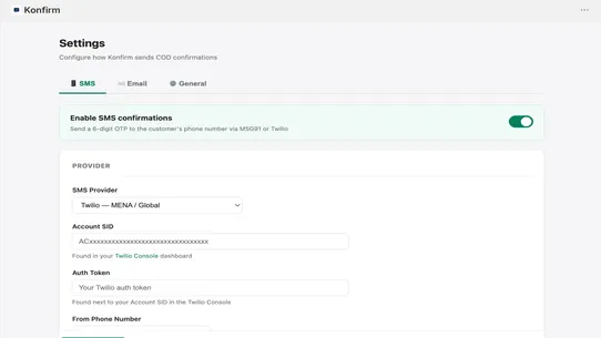 Konfirm COD Order Confirmation screenshot