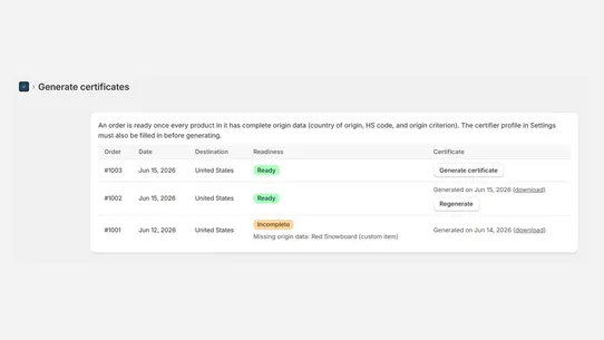 OriginCert: USMCA &amp; CUSMA screenshot