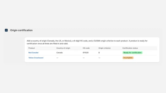 OriginCert: USMCA &amp; CUSMA screenshot
