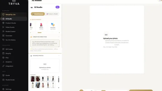 Tryva: AI Try‑On &amp; Model Photo screenshot
