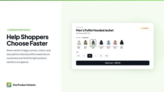 Kiwi Product Variants &amp; Swatch screenshot