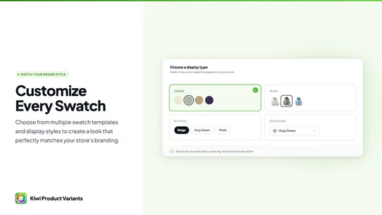 Kiwi Product Variants &amp; Swatch screenshot
