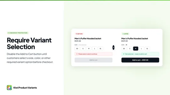 Kiwi Product Variants &amp; Swatch screenshot