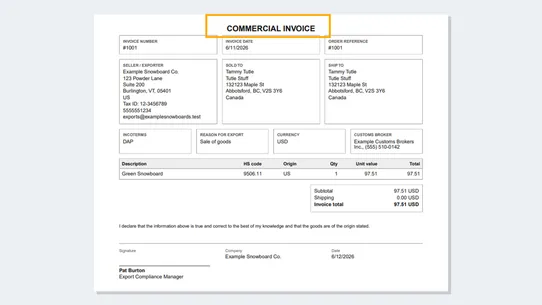 Manifest: USMCA &amp; Customs Docs screenshot