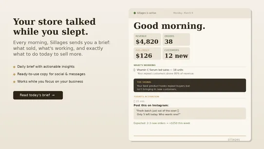 Sillages ‑ AI Daily Report screenshot