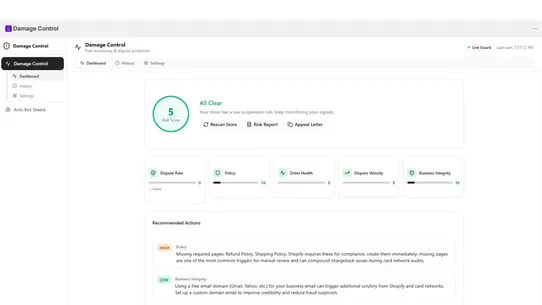 Damage Control ‑ Risk Monitor screenshot