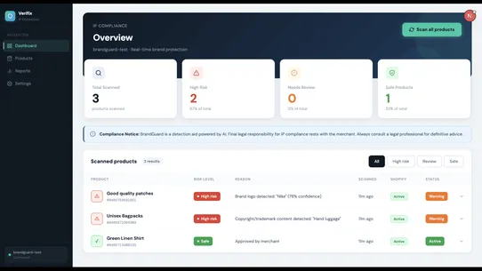 Verifix ‑ Protection Scanner screenshot