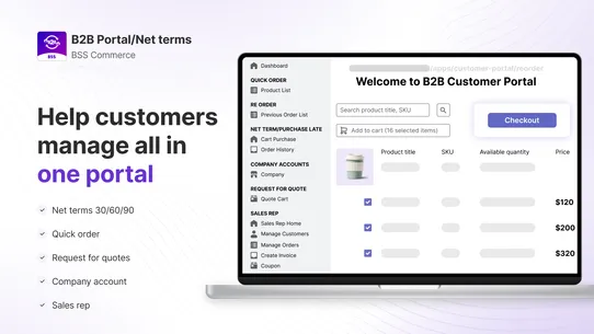 BSS: B2B Portal, Quote, Net 30 screenshot