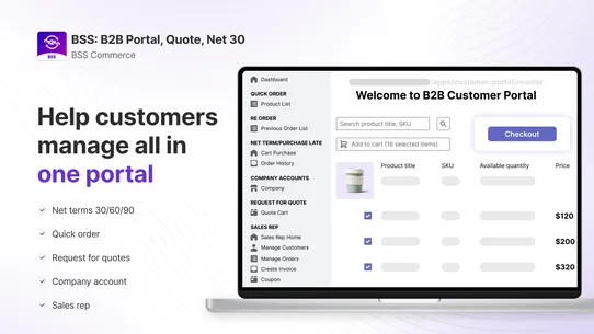 BSS: B2B Portal, Quote, Net 30 screenshot