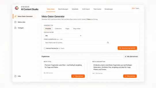 VISIQUE AI Content Studio screenshot