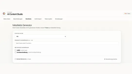VISIQUE AI Content Studio screenshot