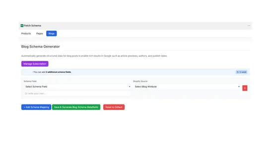Fetch Schema Builder screenshot