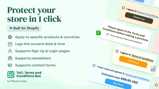 TnC: Terms and Conditions Box screenshot