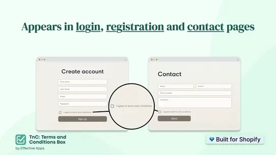 TnC: Terms and Conditions Box screenshot