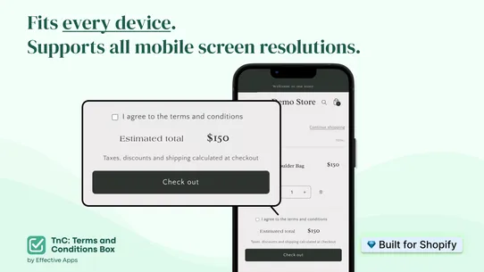 TnC: Terms and Conditions Box screenshot