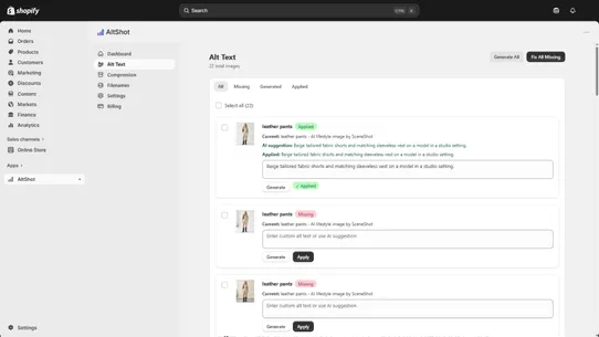 AltShot ‑ Image SEO Optimizer screenshot