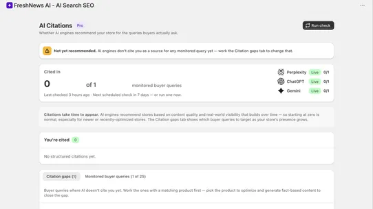 FreshNews AI ‑ AI Search SEO screenshot