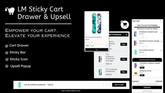 LM Sticky Cart Drawer &amp; Upsell screenshot