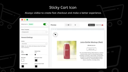 LM Sticky Cart Drawer &amp; Upsell screenshot