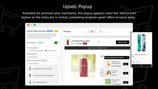 LM Sticky Cart Drawer &amp; Upsell screenshot