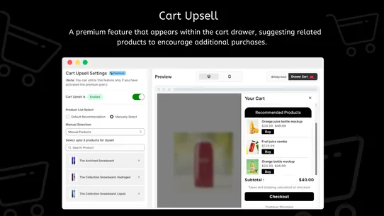 LM Sticky Cart Drawer &amp; Upsell screenshot