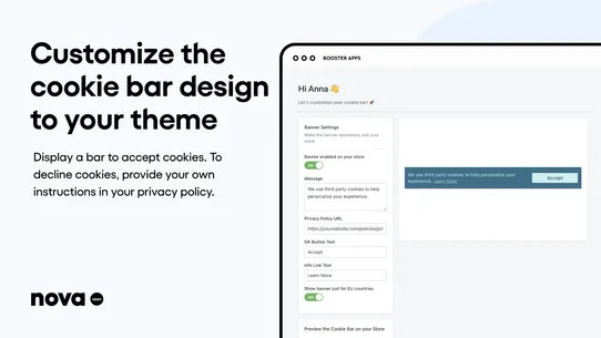 Nova: GDPR Cookie Consent screenshot