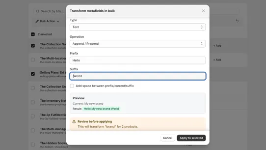 Metagrid: Bulk Edit Metafields screenshot