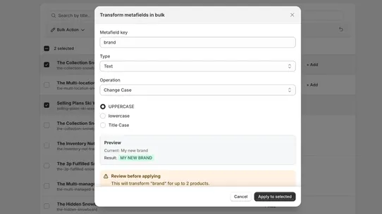 Metagrid: Bulk Edit Metafields screenshot