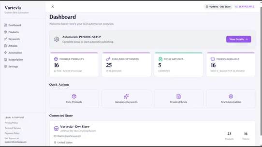 Vortevia screenshot